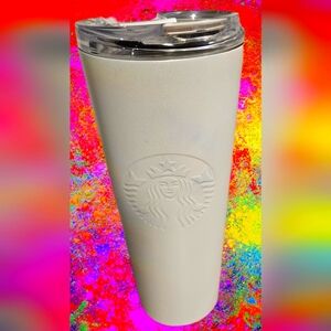 16oz Starbucks White Shimmer Stainless Steel Tumbler